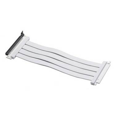 PCI-E 4.0 x16 riser ribbon cable, 180 degrees, 30cm - white
