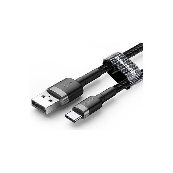 CAFULE - USB-KABEL - USB (M) ZU 24 PIN USB-C (M) - USB 2.0 - 2 A - 3 M - GRAUSCH-1