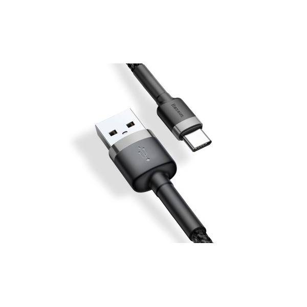 CAFULE - USB-KABEL - USB (M) ZU 24 PIN USB-C (M) - USB 2.0 - 2 A - 3 M - GRAUSCH-2