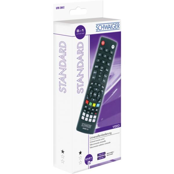 Schwaiger Universalfernbedienung 8 in 1 Schwarz Multimedia-Technik Fernbedienung-1
