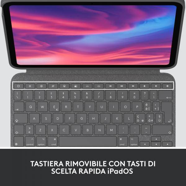 Logitech Combo Touch - Tastatur und Foliohülle - mit Trackpad - hintergrundbeleuchtet - Apple Smart-2