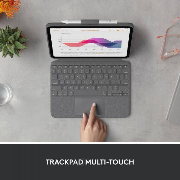 Logitech Combo Touch - Tastatur und Foliohülle - mit Trackpad - hintergrundbeleuchtet - Apple Smart-3