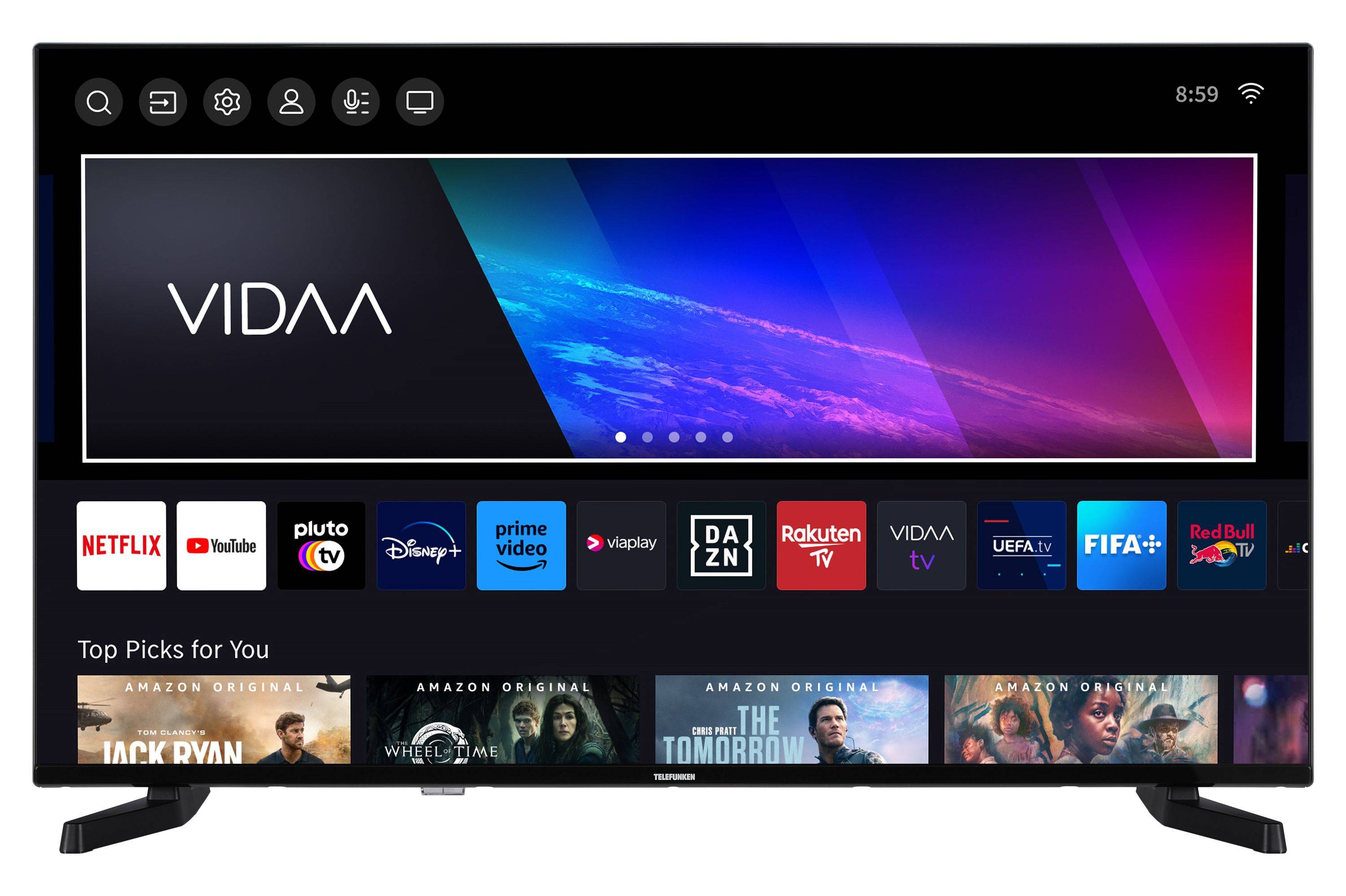 Telefunken D43U790B2CW Fernseher 43 Zoll Smart TV VIDAA 4K UHD, HDR Dolby Vision, HD+ (2026)-1