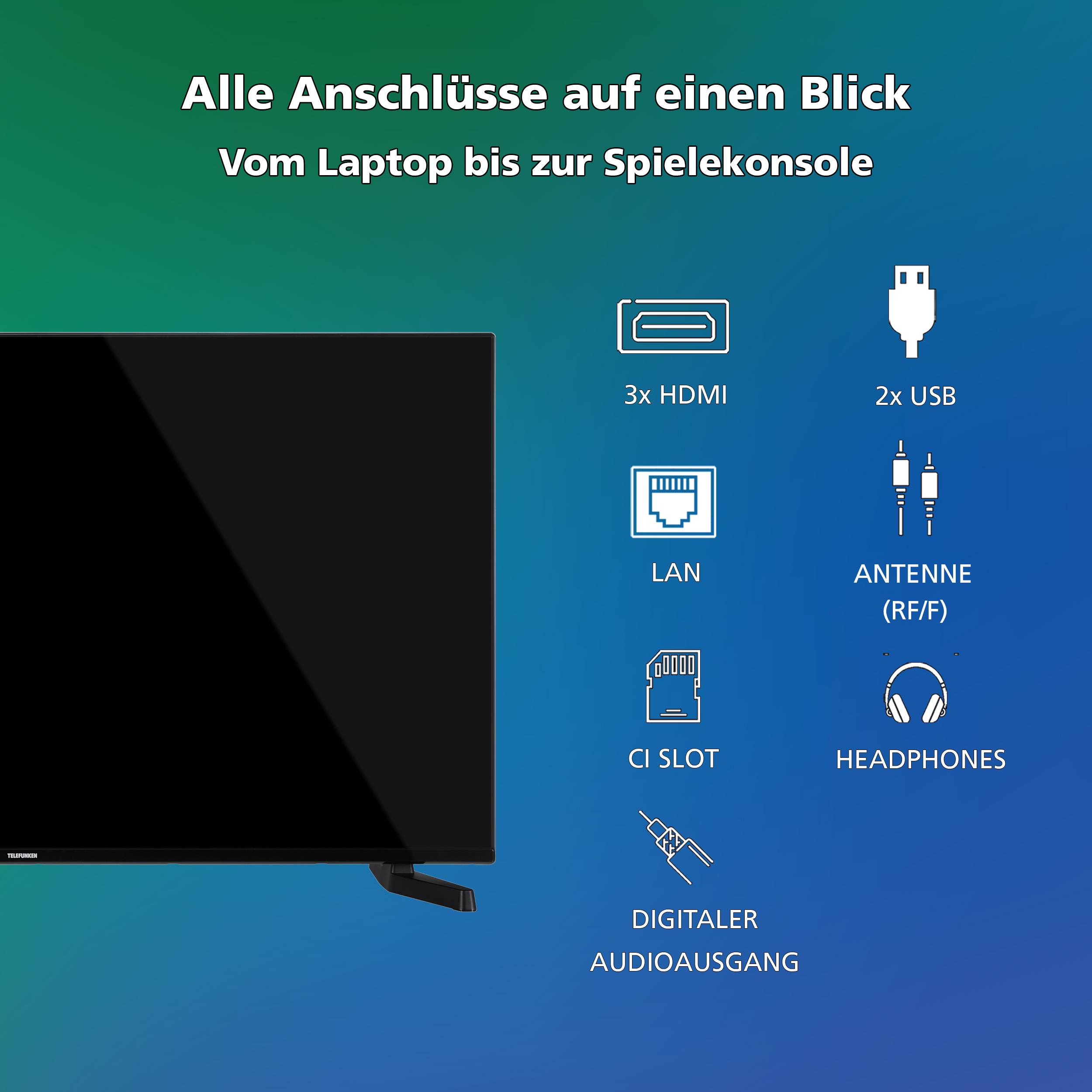 Telefunken D43U790B2CW Fernseher 43 Zoll Smart TV VIDAA 4K UHD, HDR Dolby Vision, HD+ (2026)-3