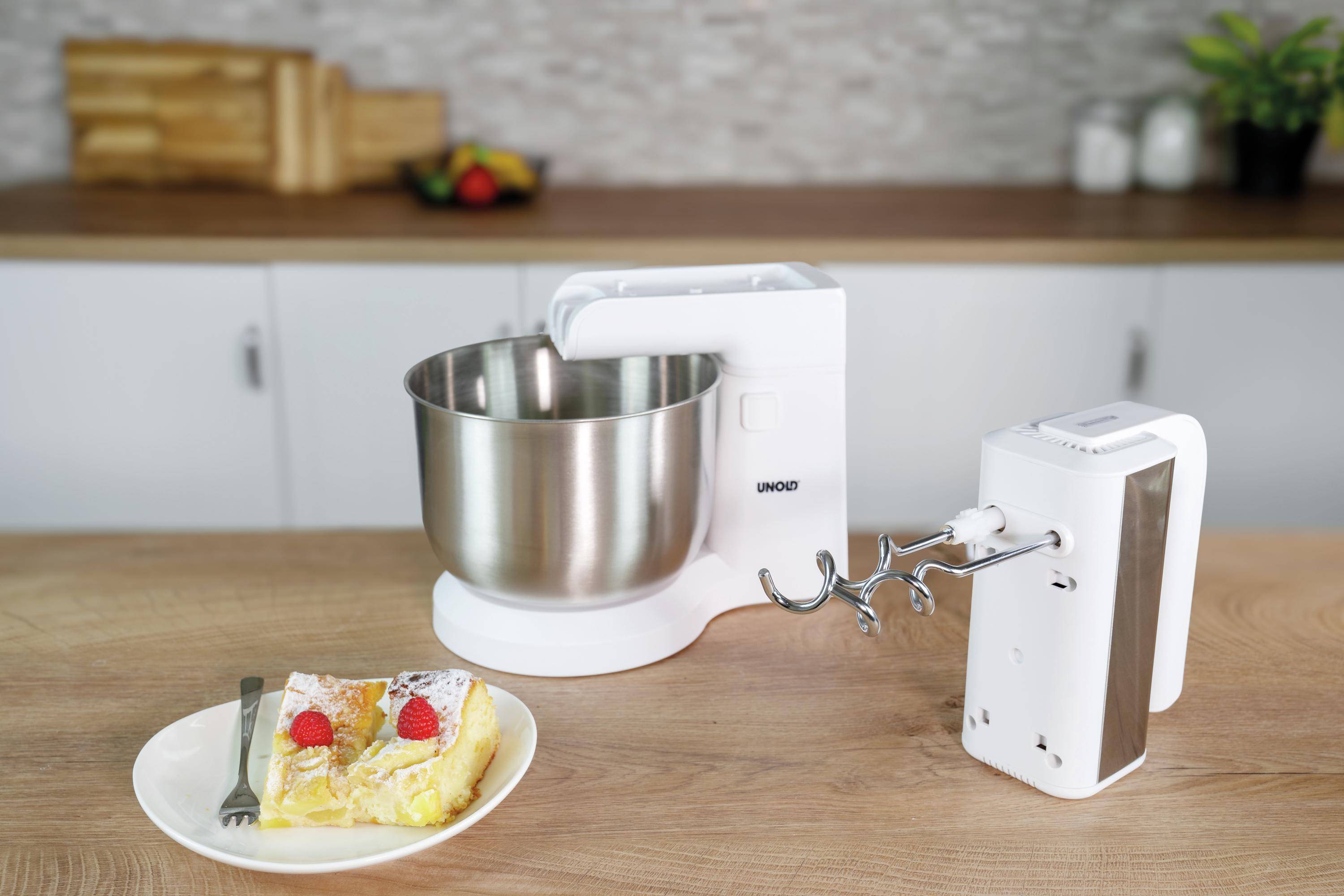 UNOLD HANDMIXER mit Rührschüssel Hannah 78720, Handmixer, Weiß, Schlagen, Kneten, Mixen, Rührer,-4