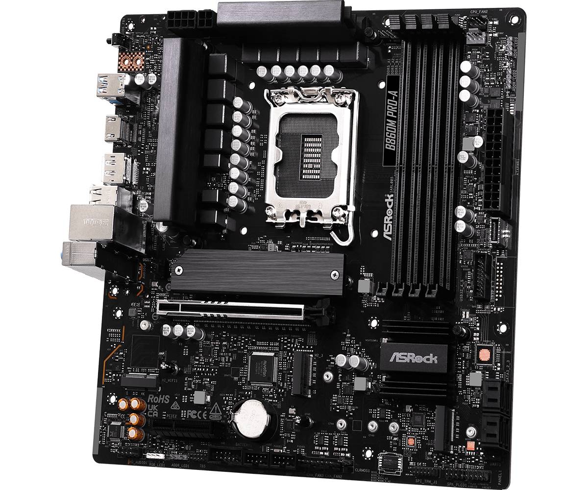 ASRock B860M Pro-A, Intel, LGA 1851 (Socket V1), Intel Core Ultra (Series 2), DDR5-SDRAM, 256 GB, DIMM-3