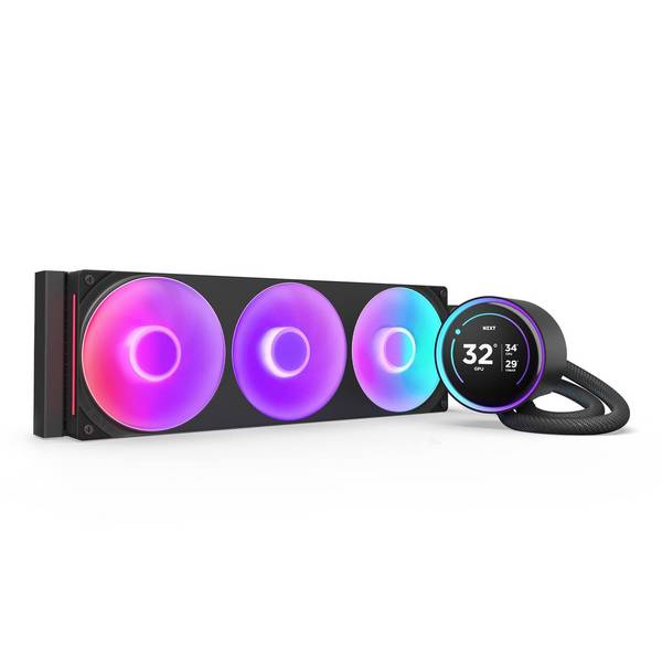 NZXT Kraken Elite 360 RGB - Prozessor-Flüssigkeitskühlsystem - mit LCD-Display - Kühlergröße: 360 mm - (für: LGA1851, LG