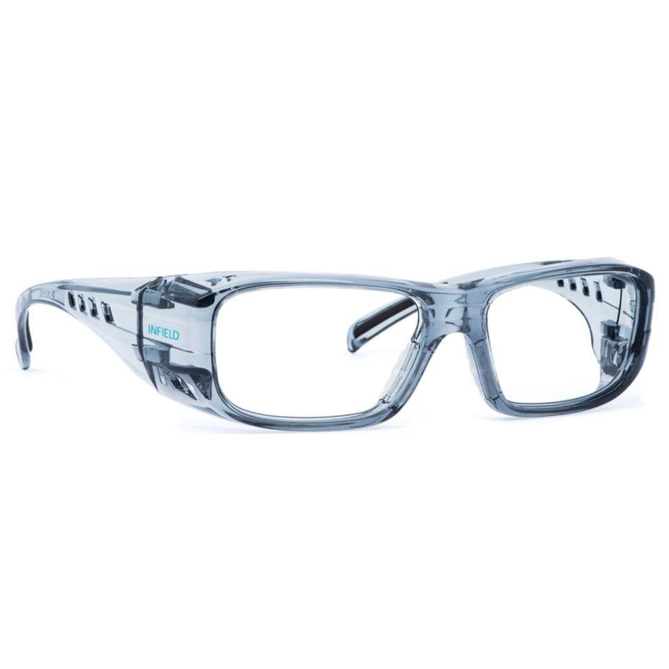 INFIELD Schutzbrille VISION 12,Kat.II,EN 166,grau,farblose PC-Scheibe,20g,10/VE