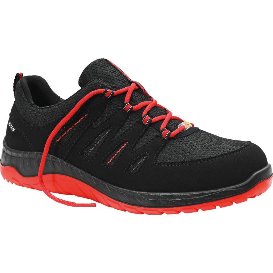 ELTEN ESD-Halbschuh MADDOX black-red Low, 729561, S3 SRC, Kat.II, Größe 37-0