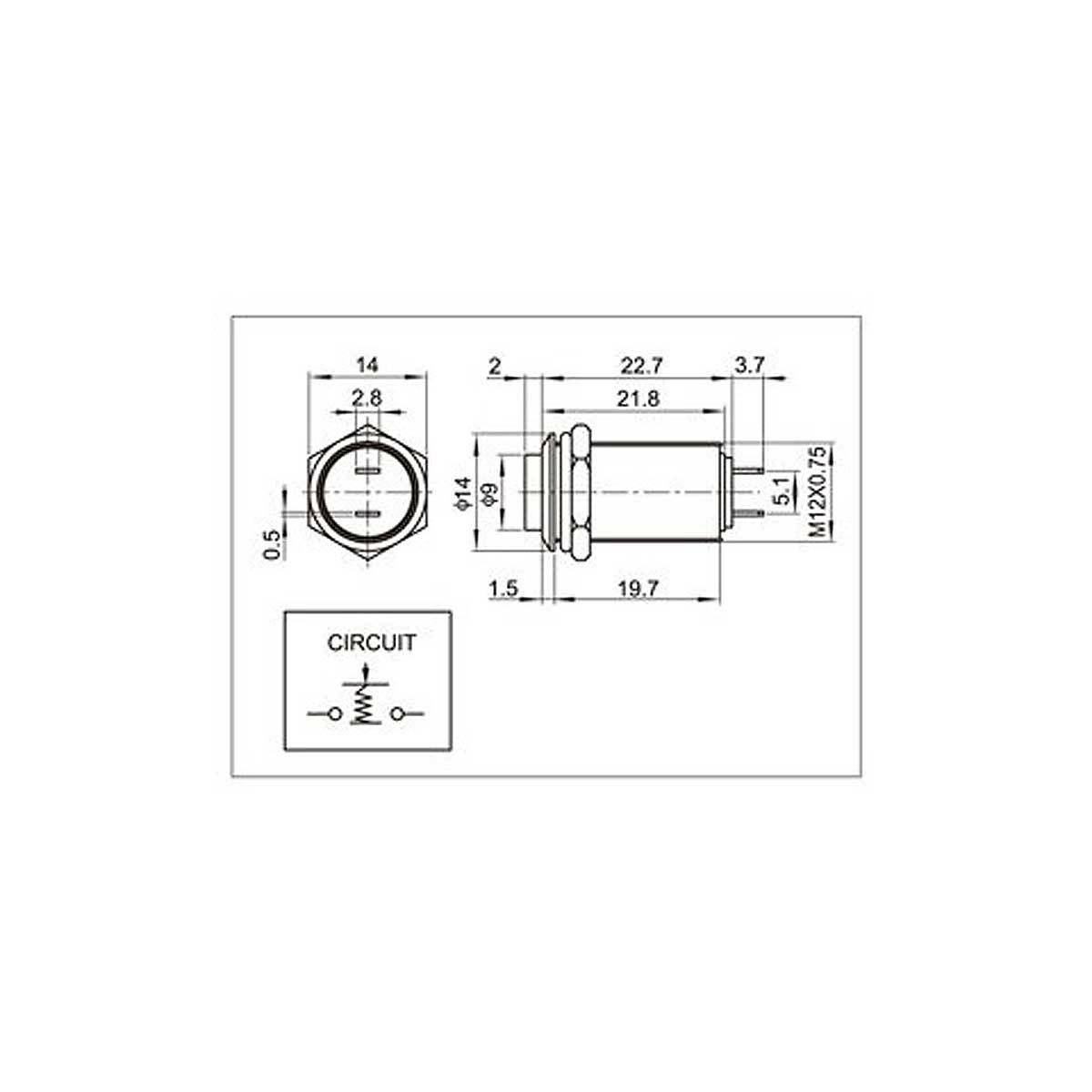 BLANKO - Metallschalter 1-polig 36V/2A Ø12mm IP67 Edelstahl-4