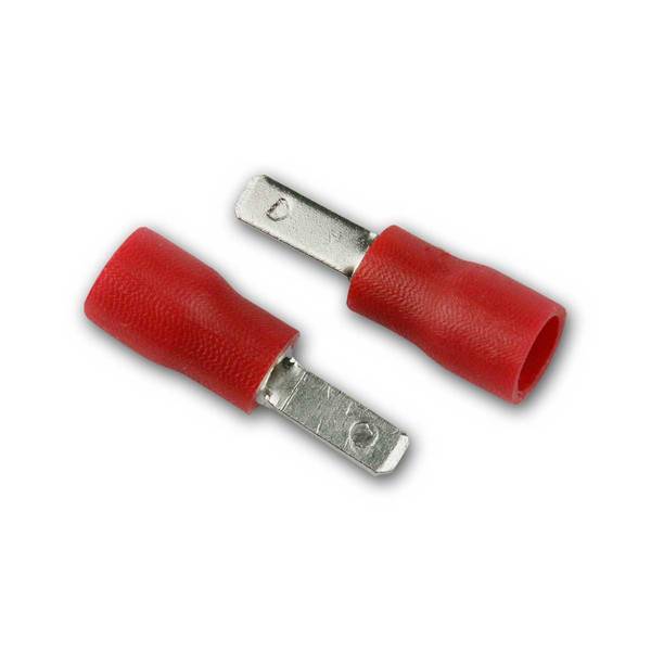 BLANKO - Flachstecker 0,8-2,8mm, 50 Stück Rot in Plastikbox