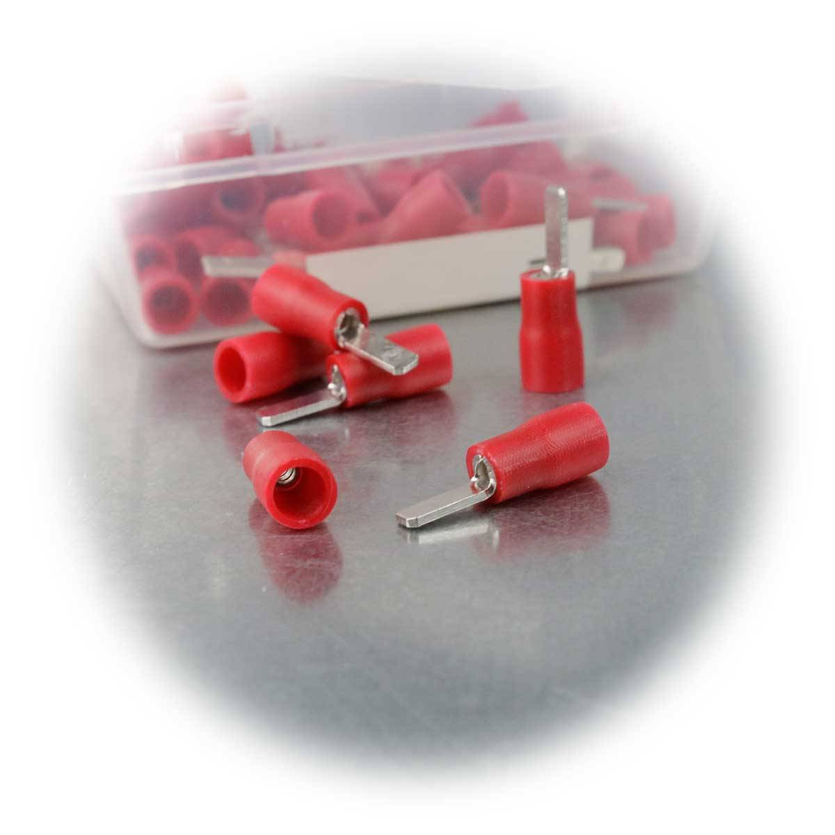 BLANKO - Flachstecker 0,8-2,8mm, 50 Stück Rot in Plastikbox-2