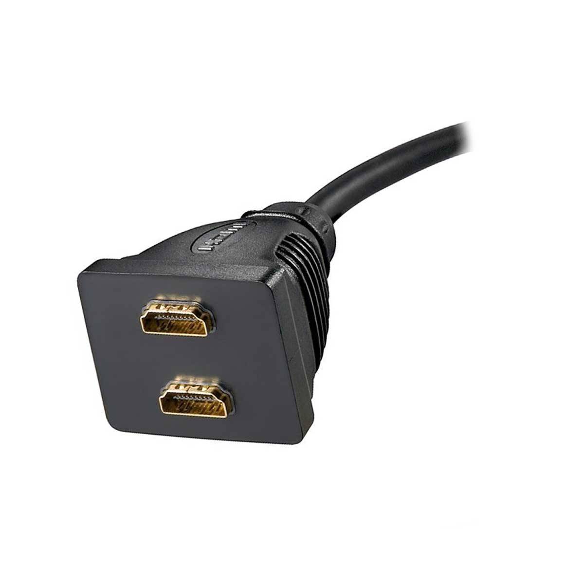Goobay HDMI™-Kabeladapter, vergoldet 2x HDMI™-Buchse (Typ A) > HDMI™-Stecker (Typ A) 0.1 m-2