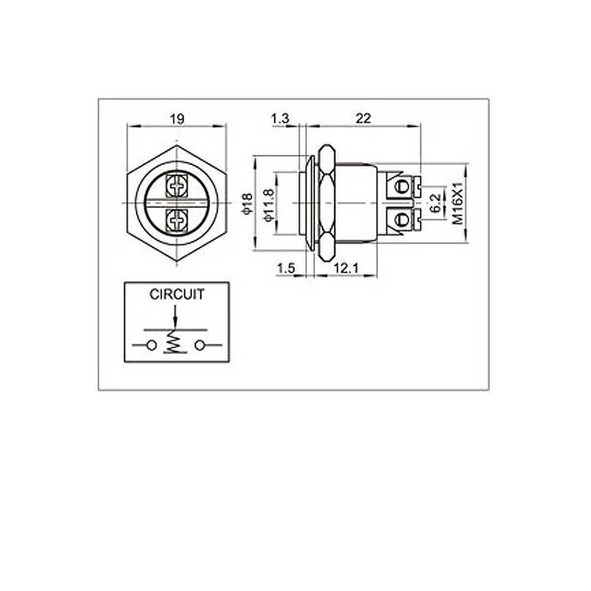 Sintron - Metalltaster 16mm, Schliesser, Edelstahl, IP67-4