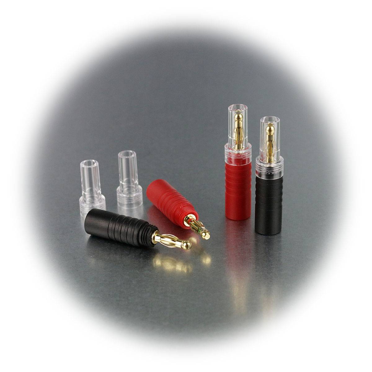 Dynavox - Bananenstecker Set High-End, 2x rot und 2x schwarz-1