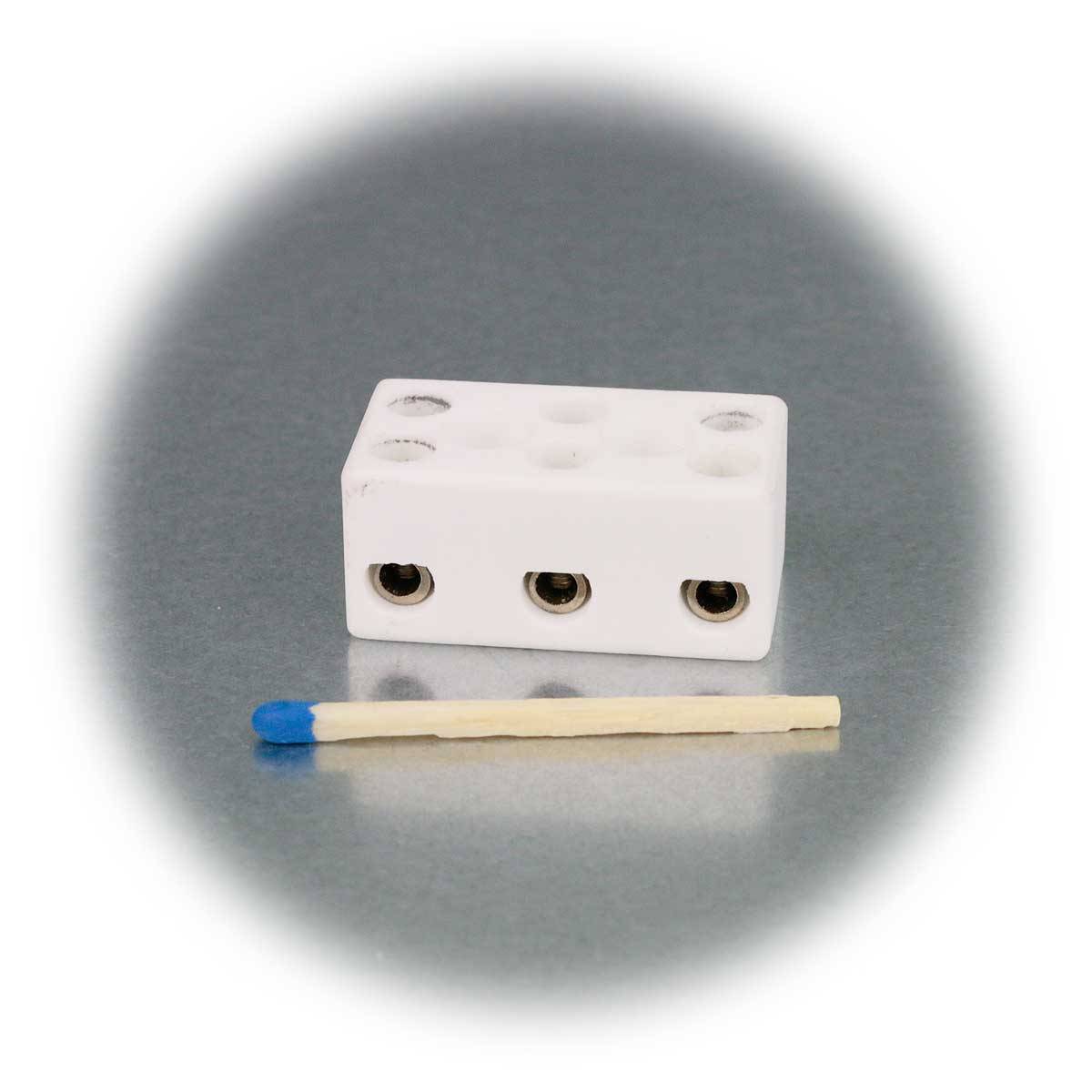 Sintron - Porzellan Lüsterklemme, 3-Fach, 2,5mm², 15x34x18mm-1