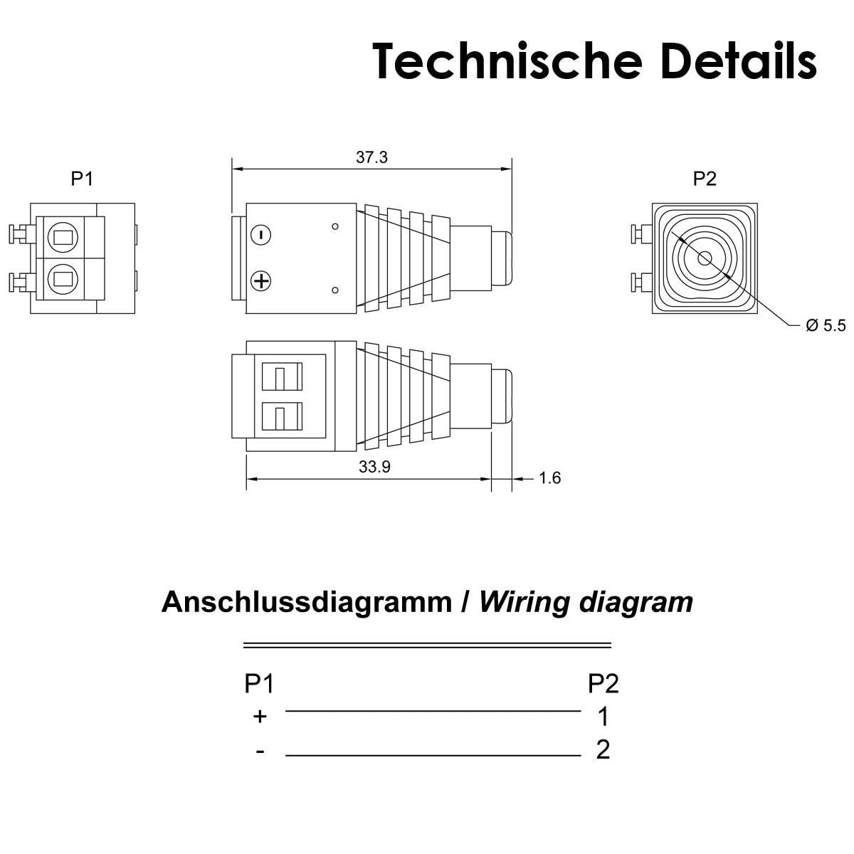 world-trading-net - 5x DC-Buchse 5,5x2,1mm Kabelklemmen, Terminal-Blo-4