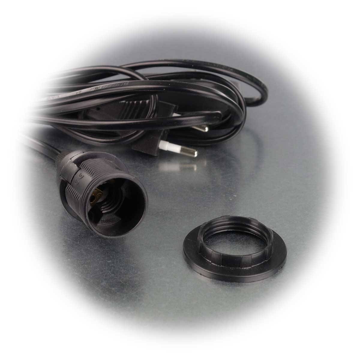 ChiliTec - Netzkabel mit Schalter und E14 Fassung, schwarz-2