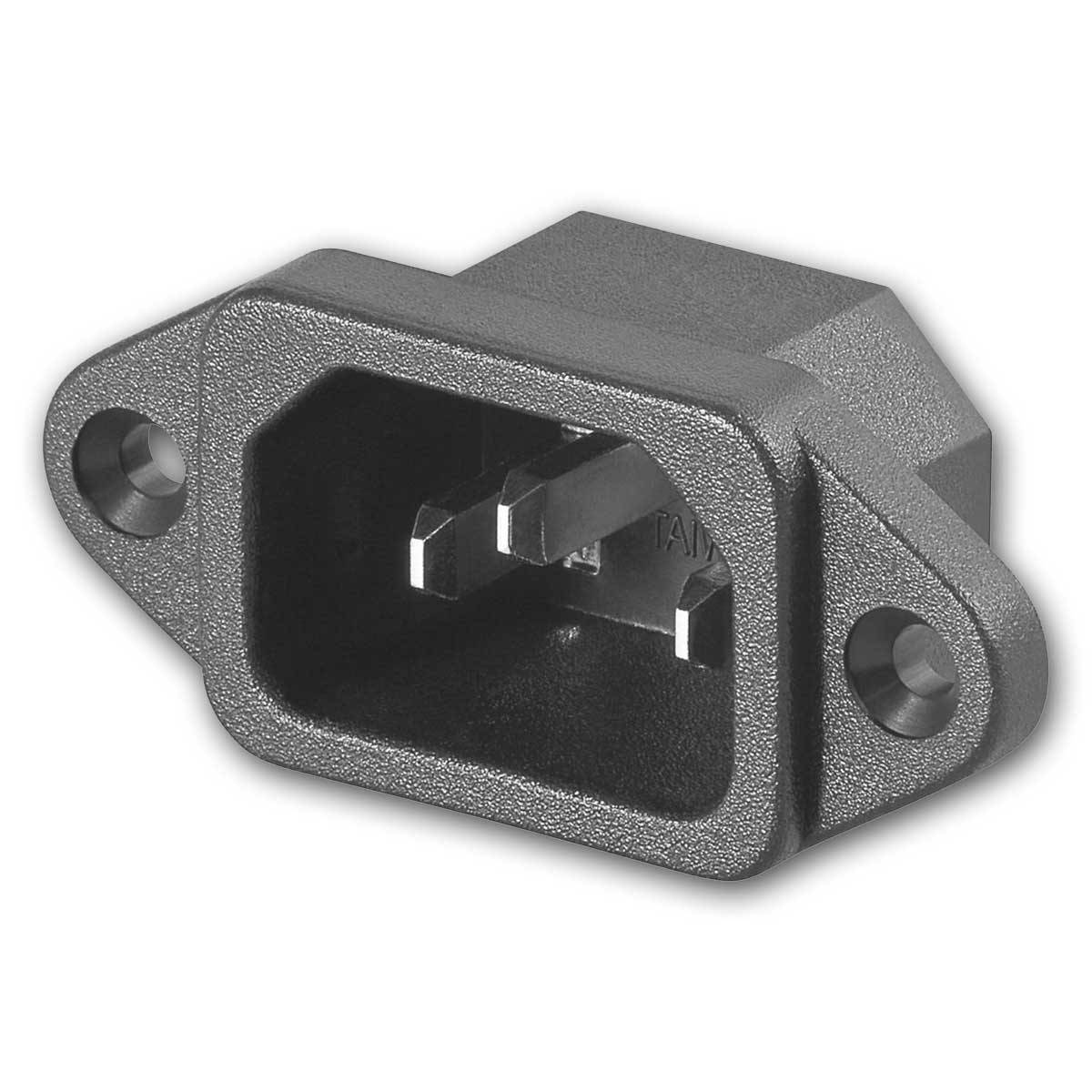 world-trading-net - Kaltgeräte-Einbaustecker IEC 320 C14 schwarz-0