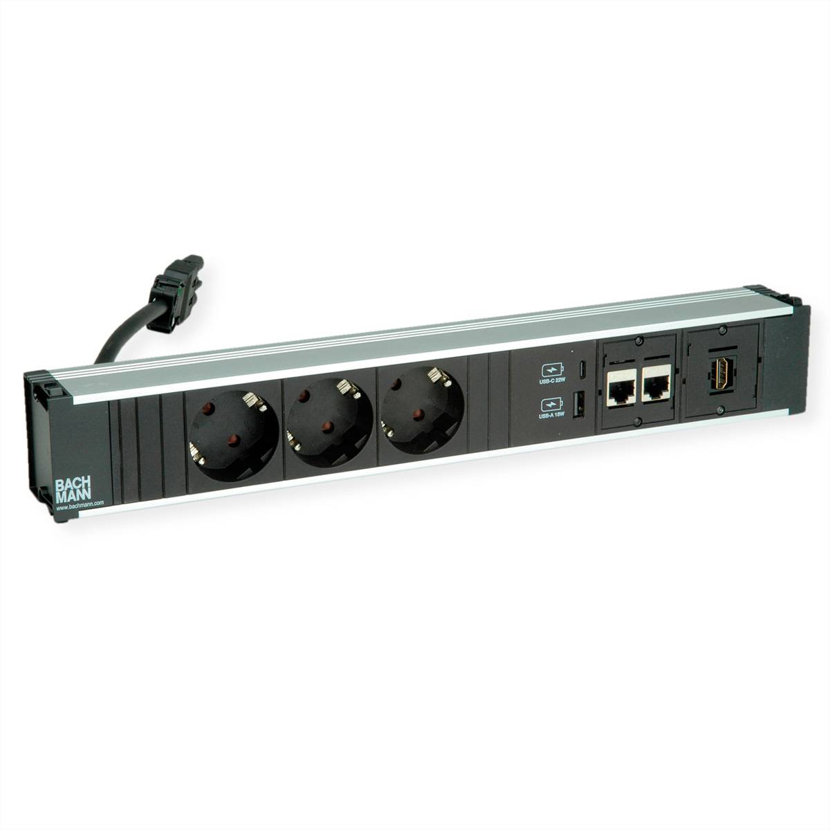 BACHMANN CONI 3xCEE7/3 2xCAT6a 1xHMDI, 1xUSB Charger A/C 22W-0