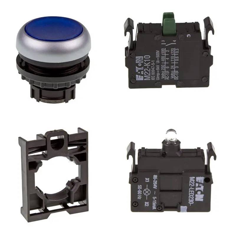 Set Leuchtdrucktaster Eaton M22-DL-B/-A/-LED230-B/-K10