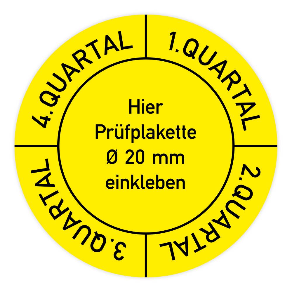 Qualitätsetikett Quartal 1 bis Quartal 4, gelb, Standardfolie, Ø 30 mm, 108 Stk./Heft-0
