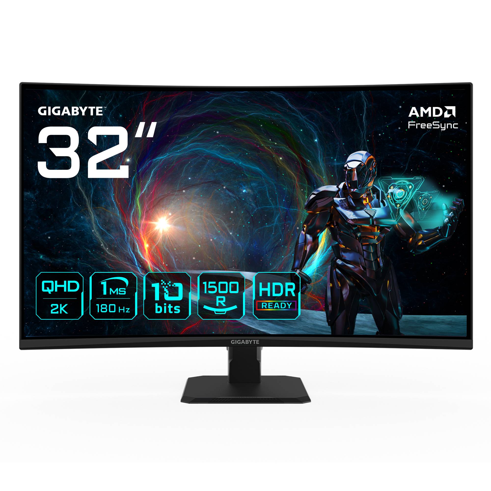 Gigabyte LED-Monitor 81,3 cm 32 Zoll 2560 x 1440 QHD @ 180 Hz VA 250 cd/m² 3500:1 1 ms 2xHDMI DisplayPort-1