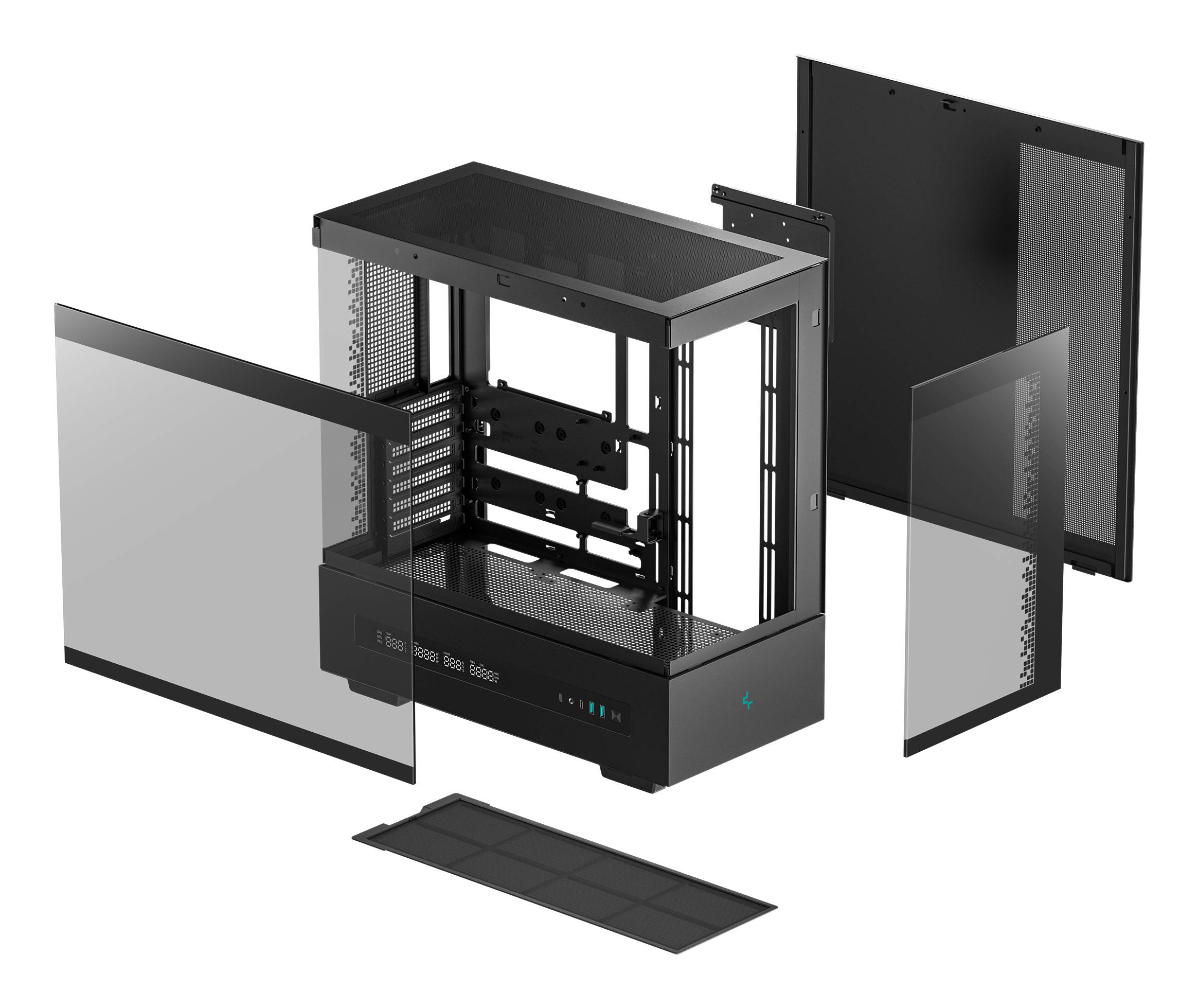 Deepcool CH690 DIGITAL - Mid tower - ATX - Seitenteil mit Fenster (gehärtetes Glas)-4