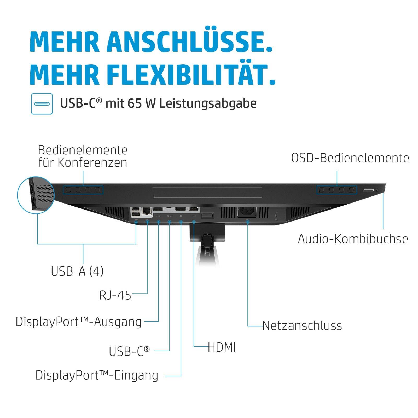 HP E24m G4 FHD USB-C Conferencing Monitor, 60,5 cm (23.8"), 1920 x 1080 Pixel, Full-2