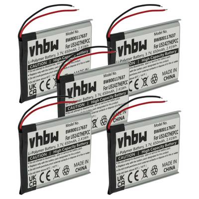 vhbw 5x Akku Ersatz für Sony 1-756-920-21 | 1-756-920-32, 1-756-920-31 für Wireless Headset Kopfhörer (650 mAh, 3,7 V-0