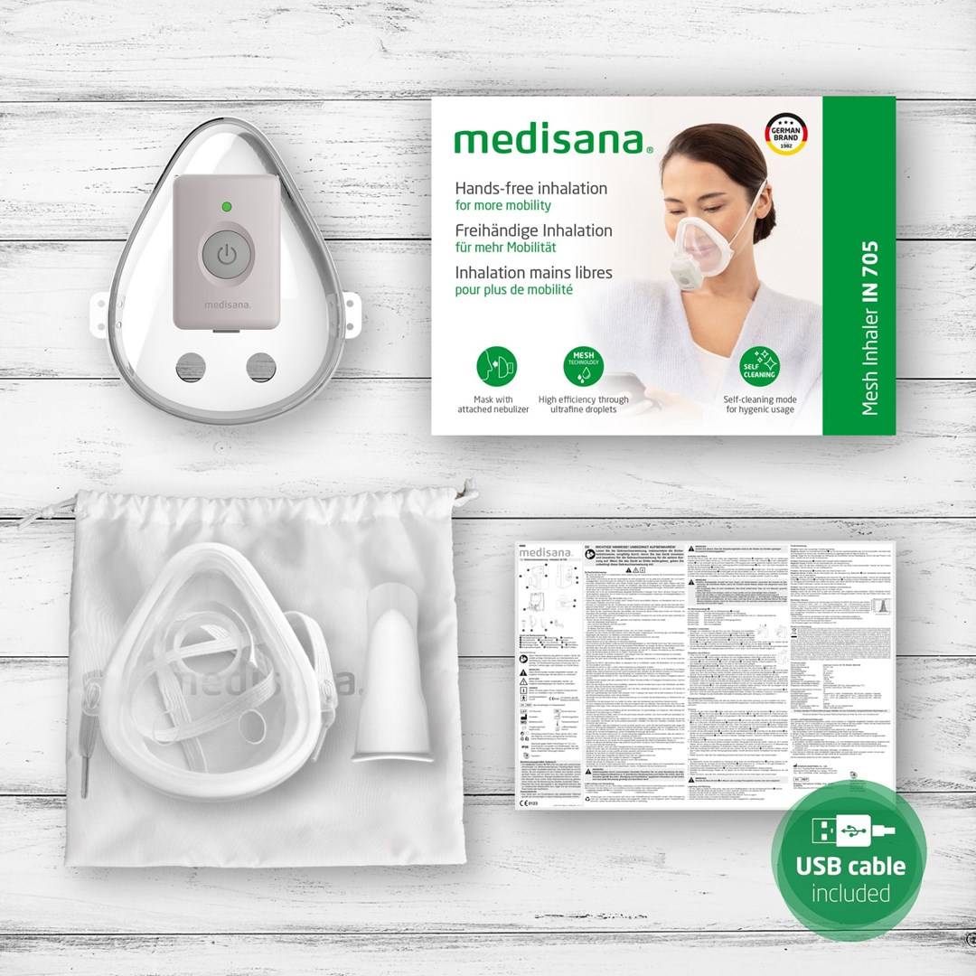 Medisana GmbH Medisana IN 705, Nasaler Inhalator, Grau, Weiß, Akku, 44 mm, 36 mm, 54 mm-2