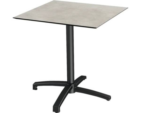 Terrassentisch X Cross Moonstone eckig Aluminium, HPL 70×70×73,2 cm klappbar schwarz