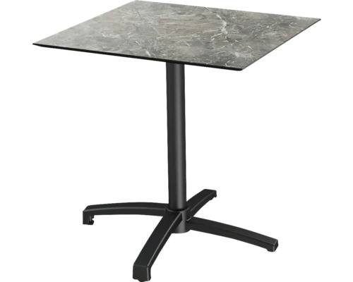 Terrassentisch Galaxy Marble X Cross eckig Aluminium, HPL 70×70×73,2 cm klappbar schwarz-0