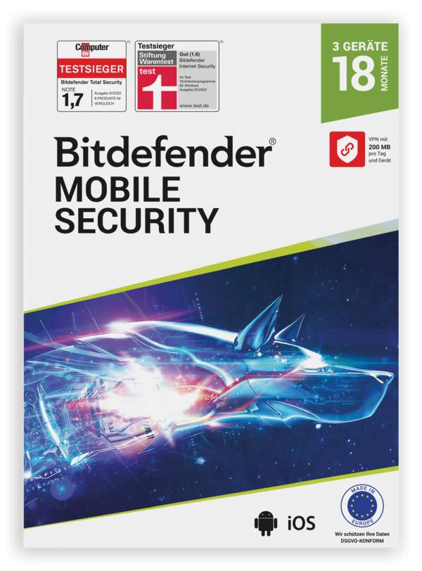 Bitdefender Mobile Security 3 Geräte / 18 Monate