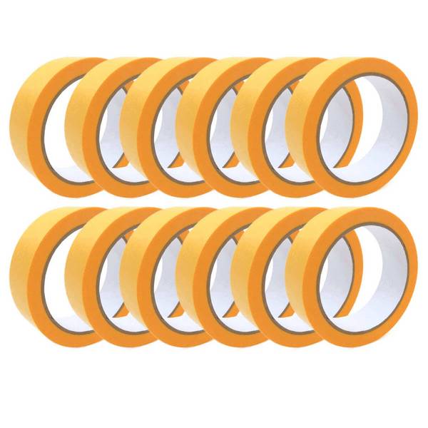 Pictolor Goldband Malerklebeband – Washi Tape für präzise Farbkanten innen & außen Vorteilspaket 12 Rollen 36 mm