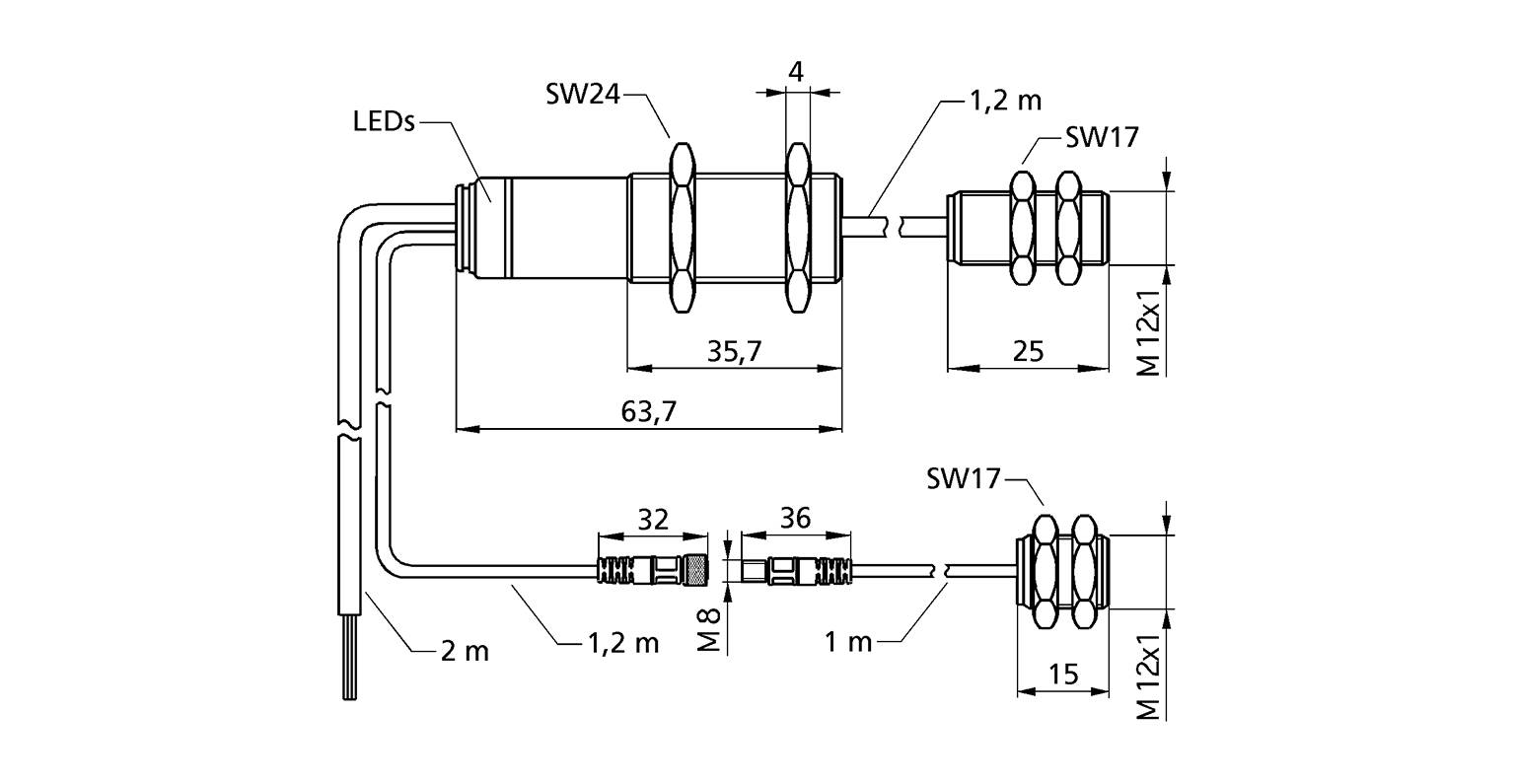 MICROSONIC esp-4/Empf/M12/3CDD/M18, Etikettensensor/Spleißsensor-1