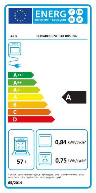 Electrolux AEG MDA Elektroherd 50cm CCB54093BM Energieeffizienzklasse=A Ober-/Unterhitze=ja-1
