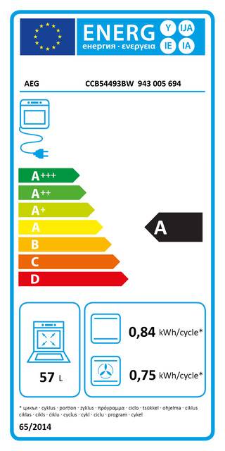 Electrolux AEG MDA Elektroherd 50cm CCB54493BW Energieeffizienzklasse=A Ober-/Unterhitze=ja-1