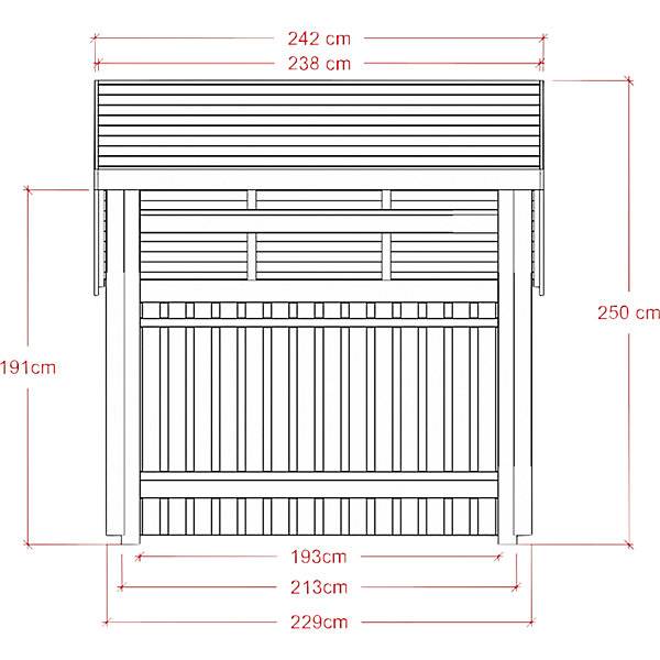 Fahrradunterstand aus Holz HxBxT 2500 x 2480 x 2290 mm (57 m²). PLUS AS 83694149-2