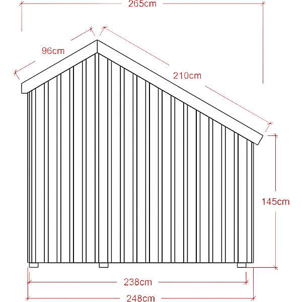Fahrradunterstand aus Holz HxBxT 2500 x 2480 x 2290 mm (57 m²). PLUS AS 83694149-3