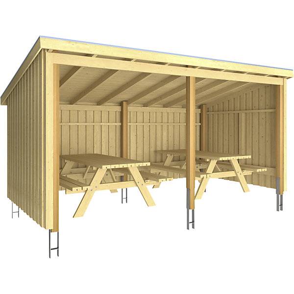 Nordic Picknickhütte aus Holz HxBxT 2200 x 2180 x 4320 mm (95 m²). PLUS AS 83694549-0