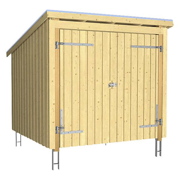 Nordic Fahrradunterstand aus Holz HxBxT 2200 x 2180 x 2290 mm (5 m²) mit Doppeltür. PLUS AS 83694349-0