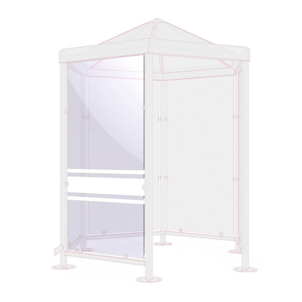 Seitenwand für Raucherpavillon, 6-eckig, Glasdekor 02-2
