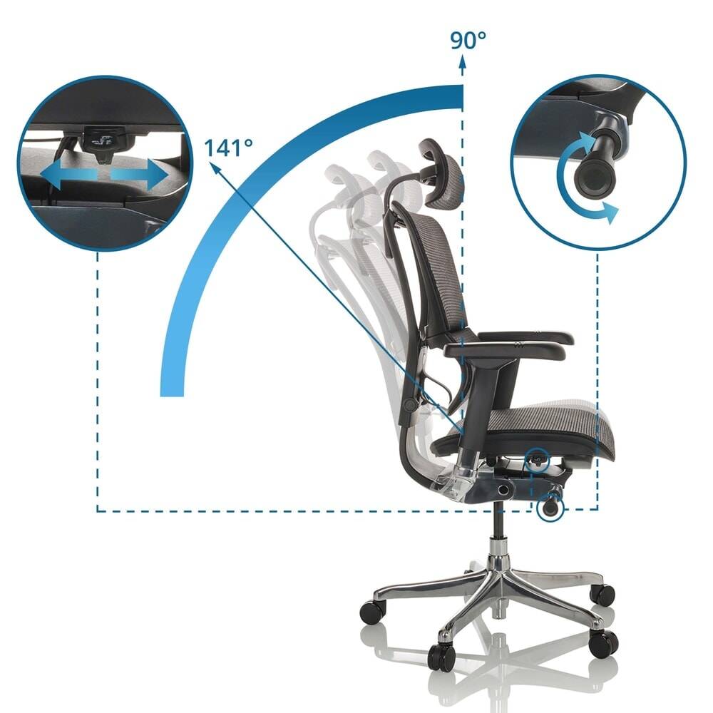 hjh OFFICE Chefsessel ERGOHUMAN SLIM GEN2, mit flexibler Rüc 601282-YY-2