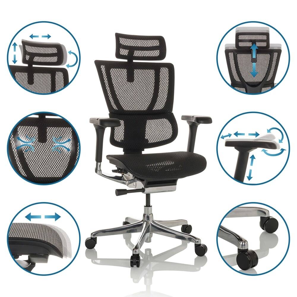 hjh OFFICE Chefsessel ERGOHUMAN SLIM GEN2, mit flexibler Rüc 601282-YY-3