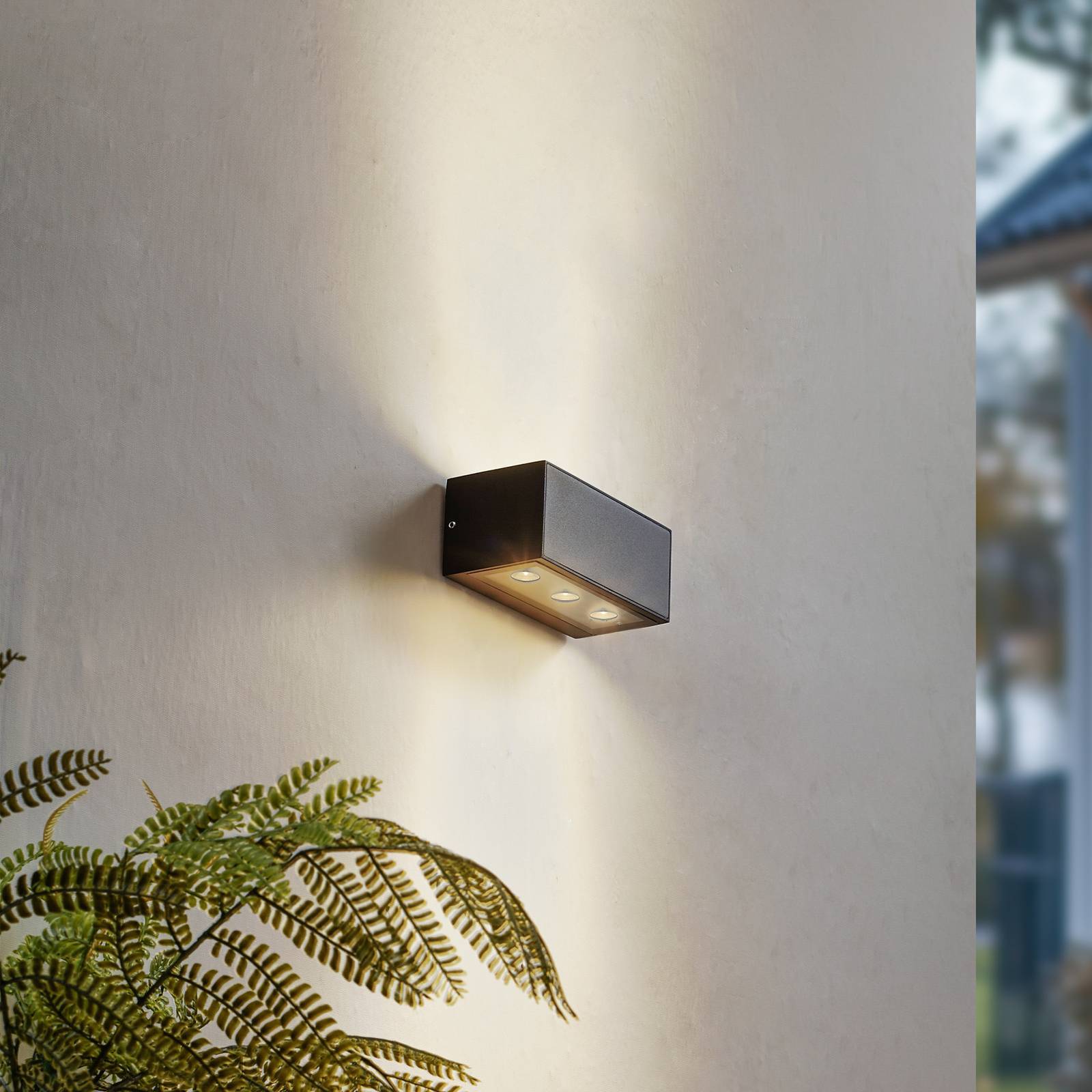 Lucande LED Wandleuchte außen 'Selim' in schwarz aus Aluminium-2