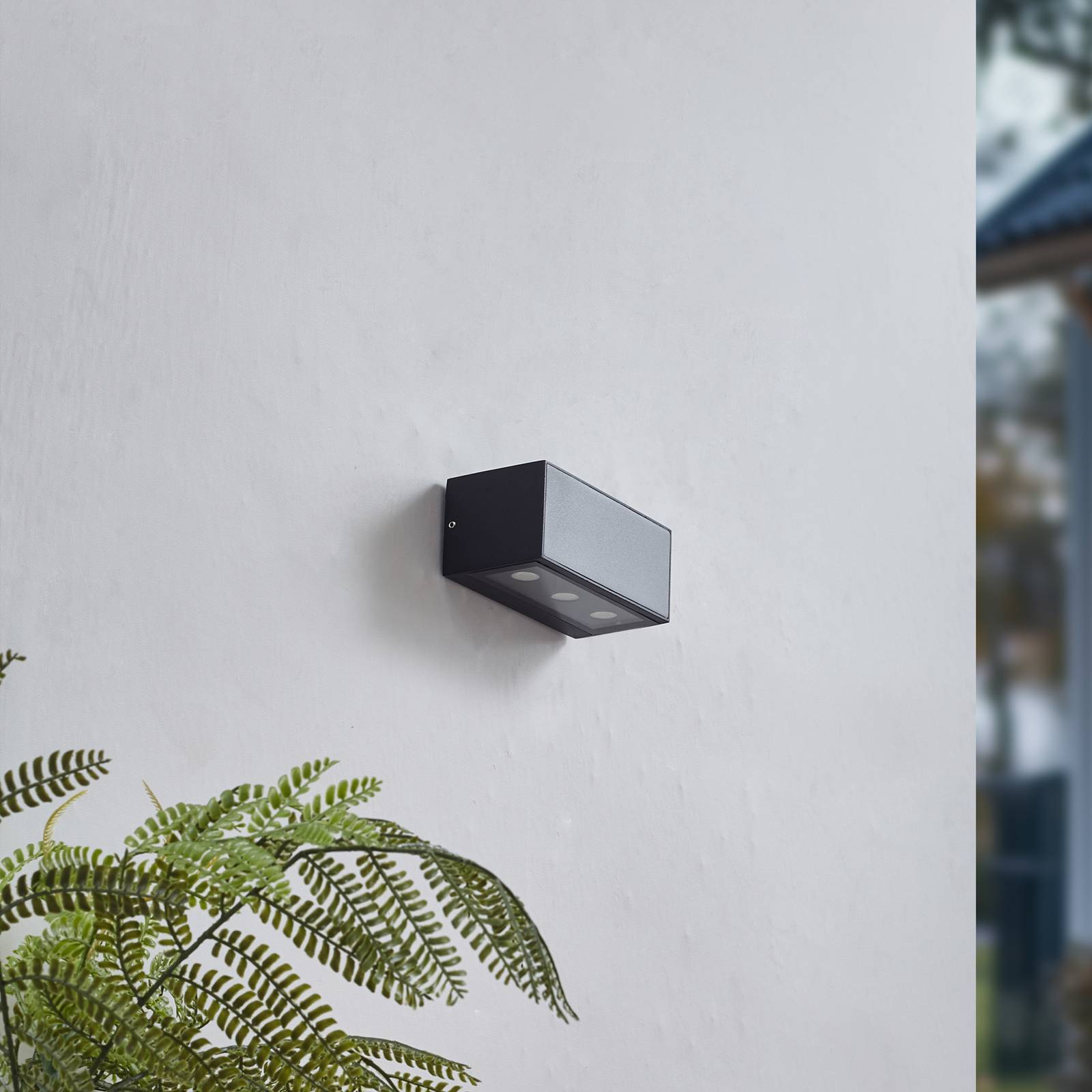 Lucande LED Wandleuchte außen 'Selim' in schwarz aus Aluminium-3