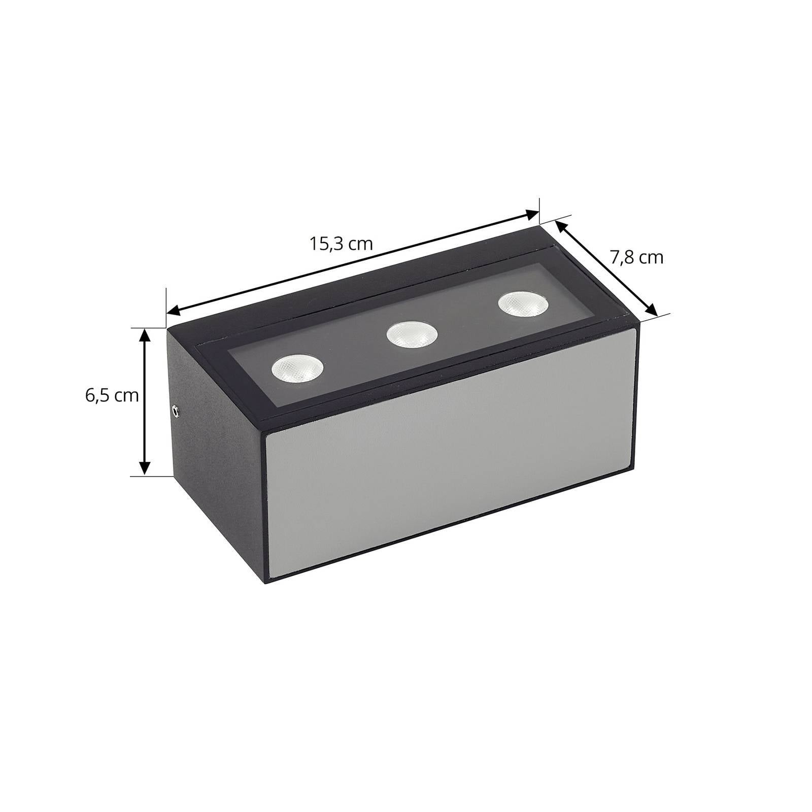 Lucande LED Wandleuchte außen 'Selim' in schwarz aus Aluminium-4