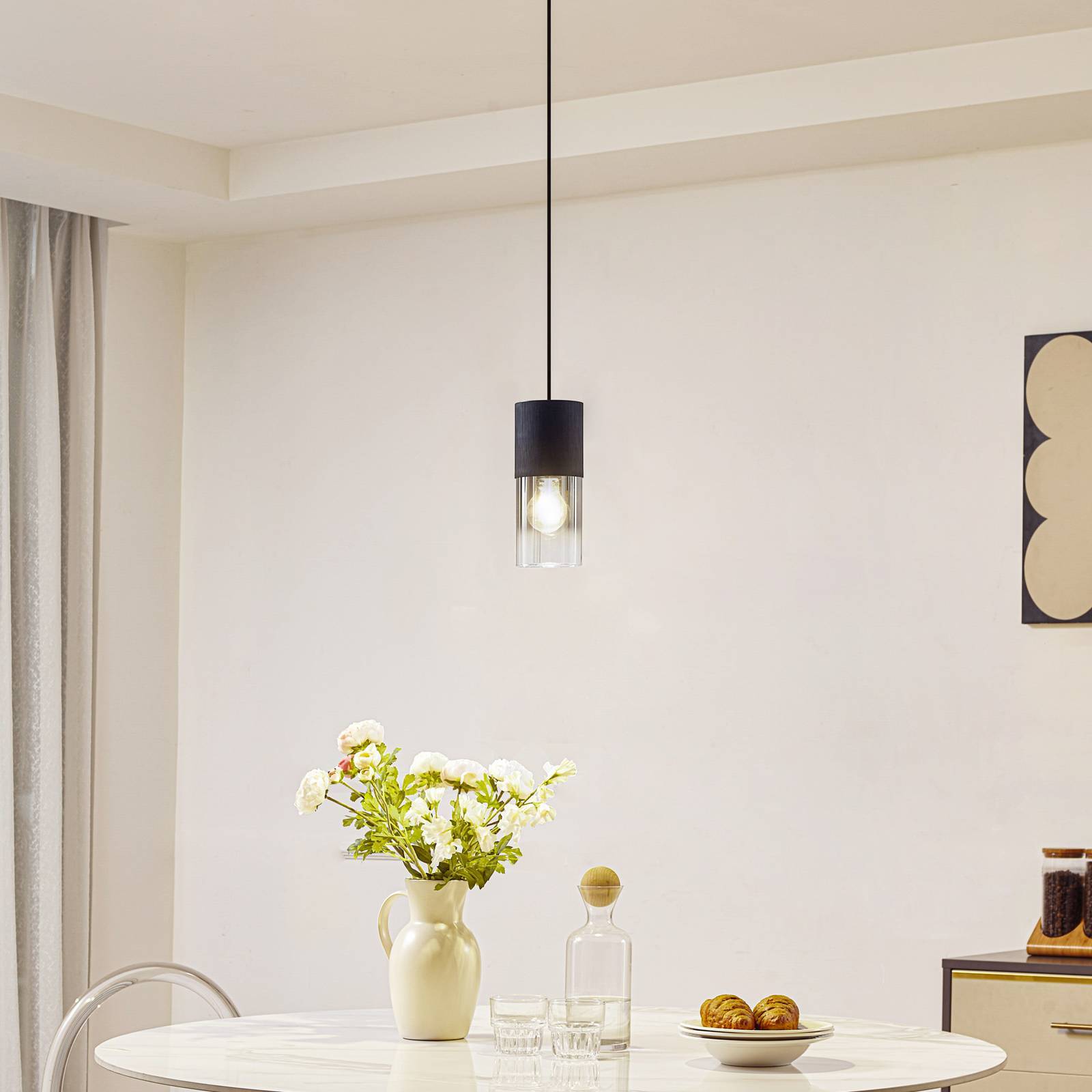 Lindby Pendelleuchte 'Svante' in alu aus Glas-2