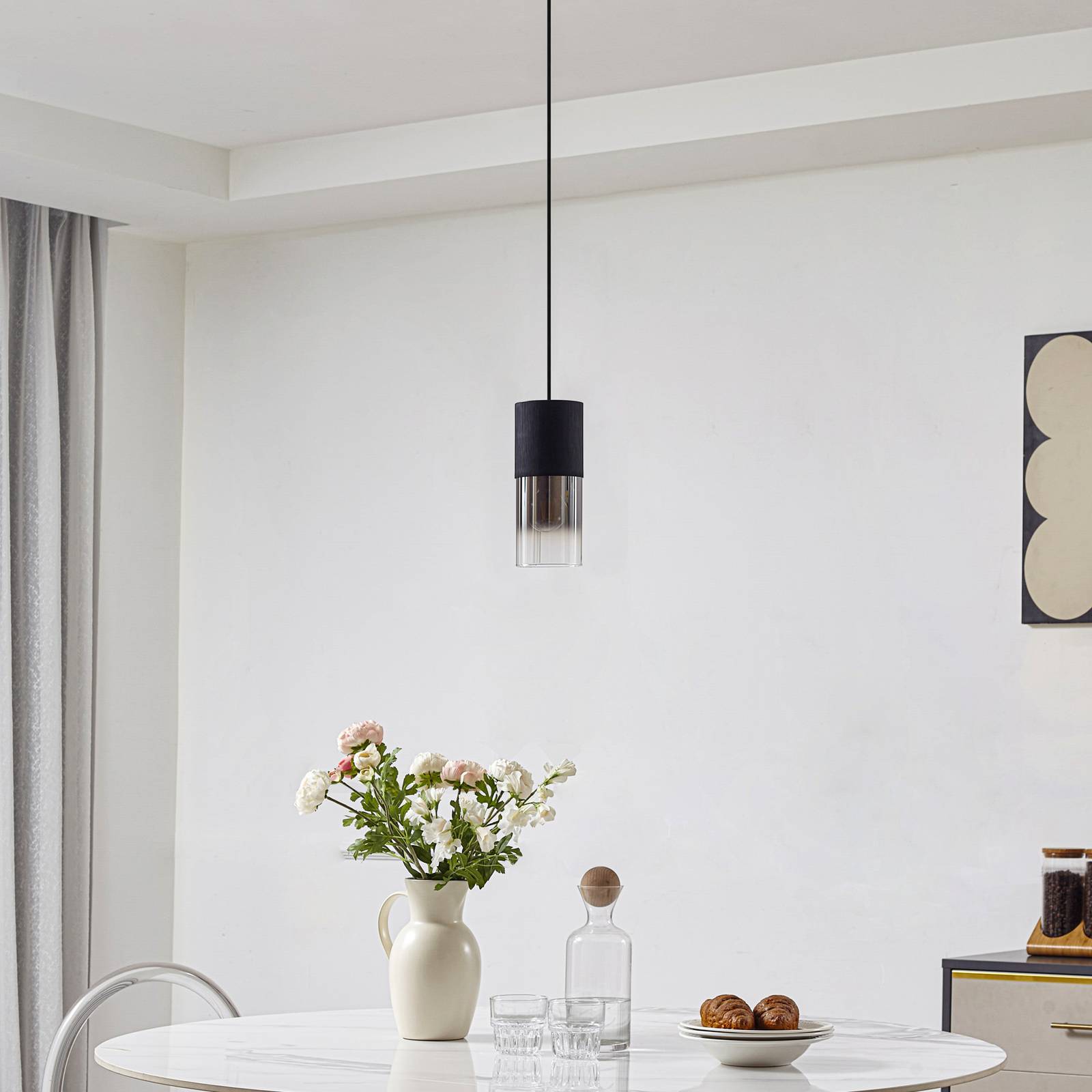 Lindby Pendelleuchte 'Svante' in alu aus Glas-3